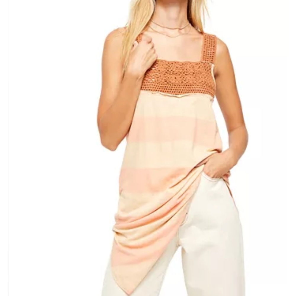 Free People Bohemian Crocheted Tunic Dress S